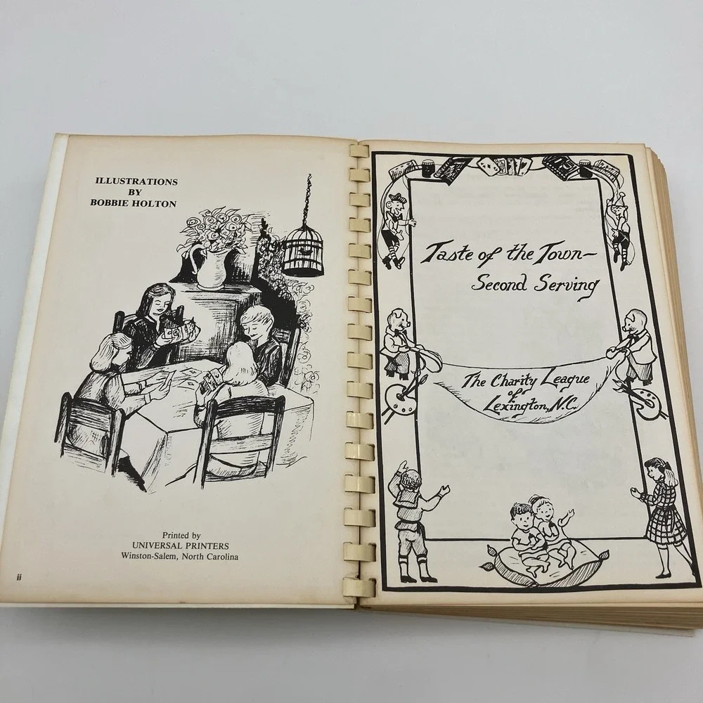 Vtg. 86 Lexington NC Charity League Cookbook Taste of the Town Recipes Americana
